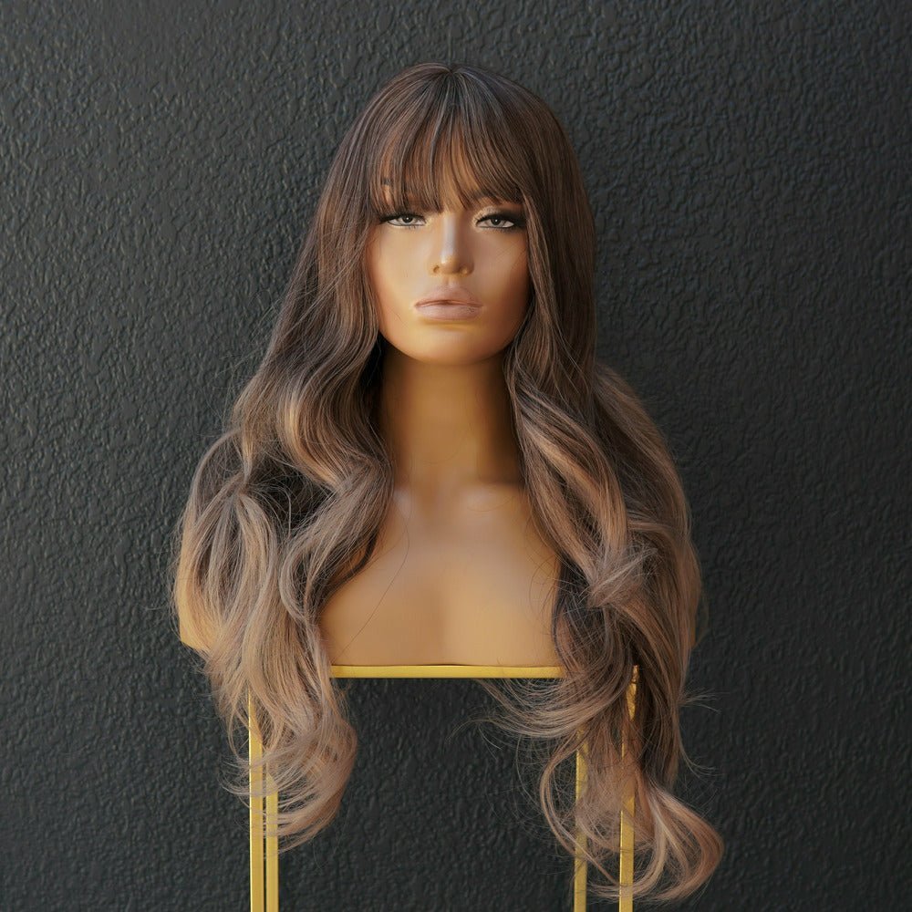 ADELE Ombre Brown Fringe Wig - Milk &amp; Honey Wigs