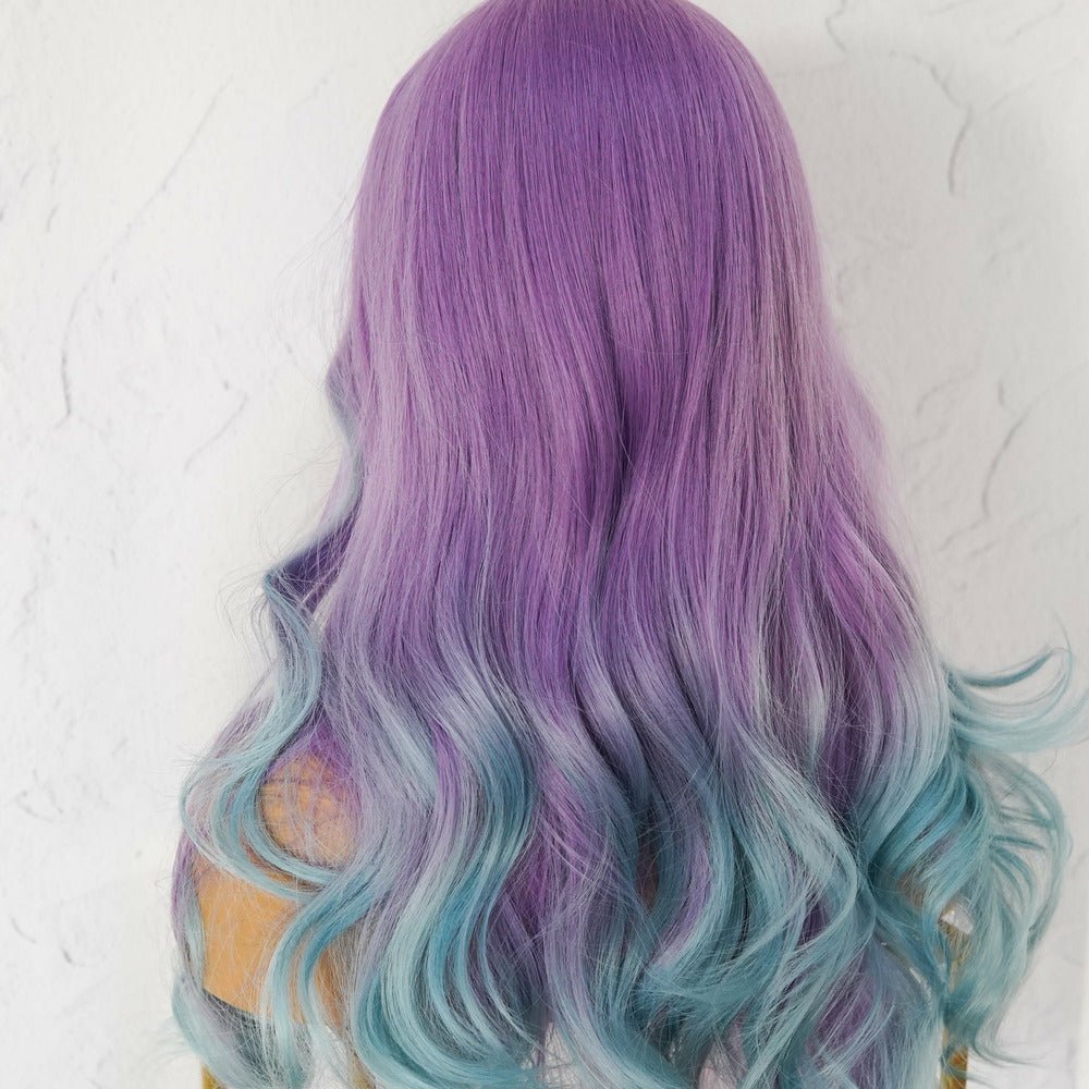 ADELE - Ombre Purple - Fringe Wig | Purple, 24 Inch, Fringe, Synthetic Hair | Milk &amp; Honey Wigs