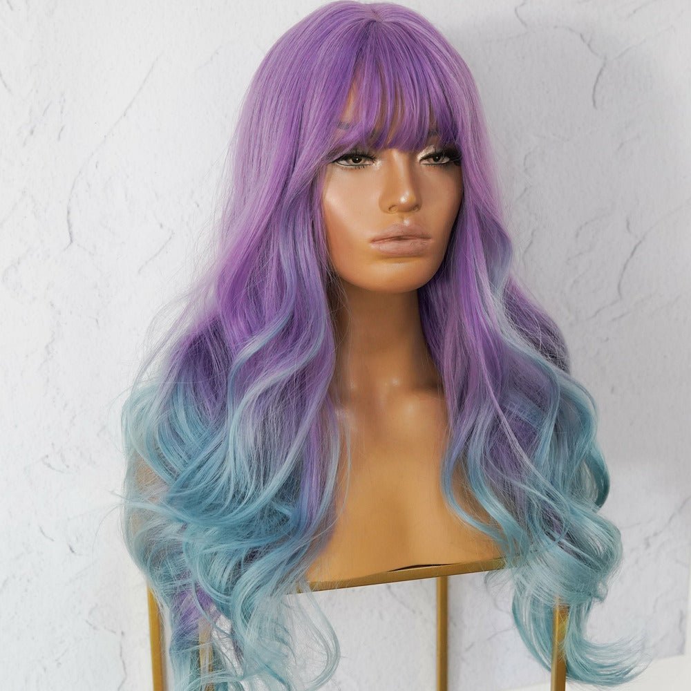 ADELE - Ombre Purple - Fringe Wig | Purple, 24 Inch, Fringe, Synthetic Hair | Milk &amp; Honey Wigs