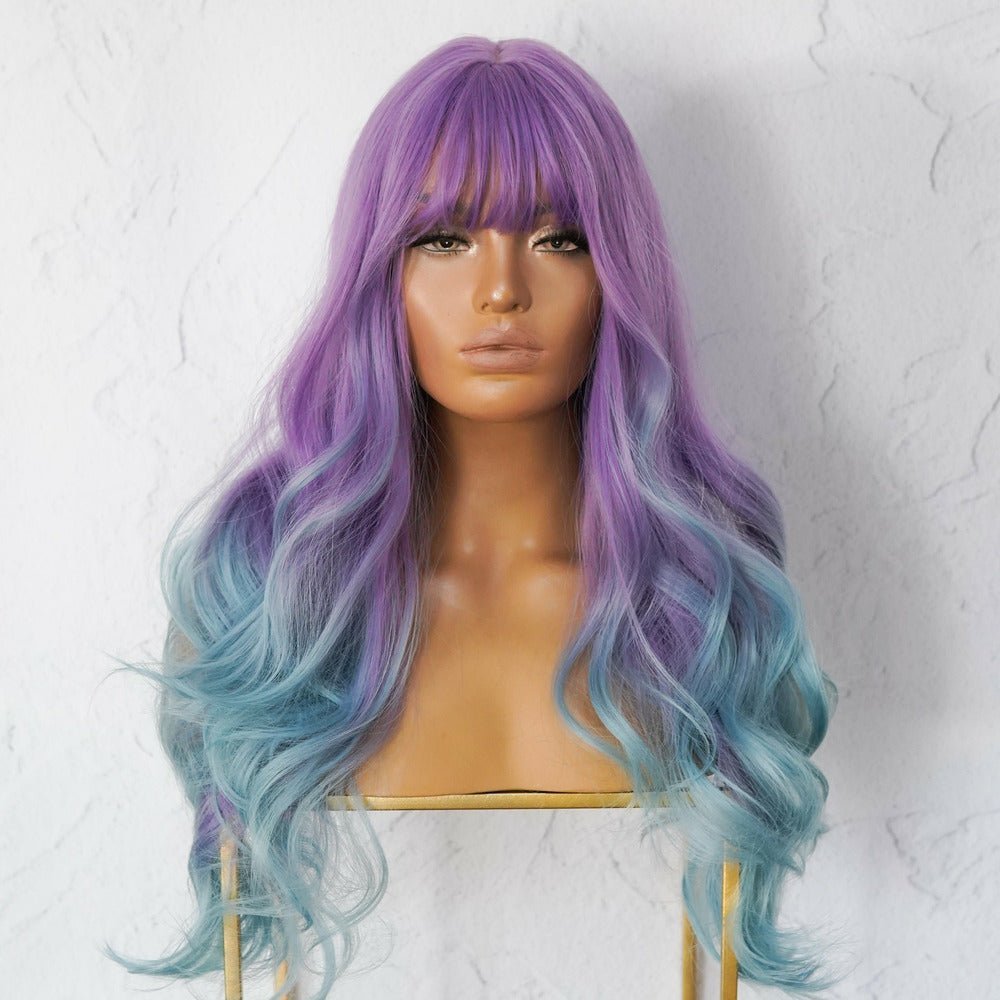ADELE - Ombre Purple - Fringe Wig | Purple, 24 Inch, Fringe, Synthetic Hair | Milk &amp; Honey Wigs
