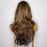 AGNES - Ombre Brown - Lace Front Wig | Brown, 24 Inch, T-Part Lace Front, Synthetic Hair | Milk & Honey Wigs