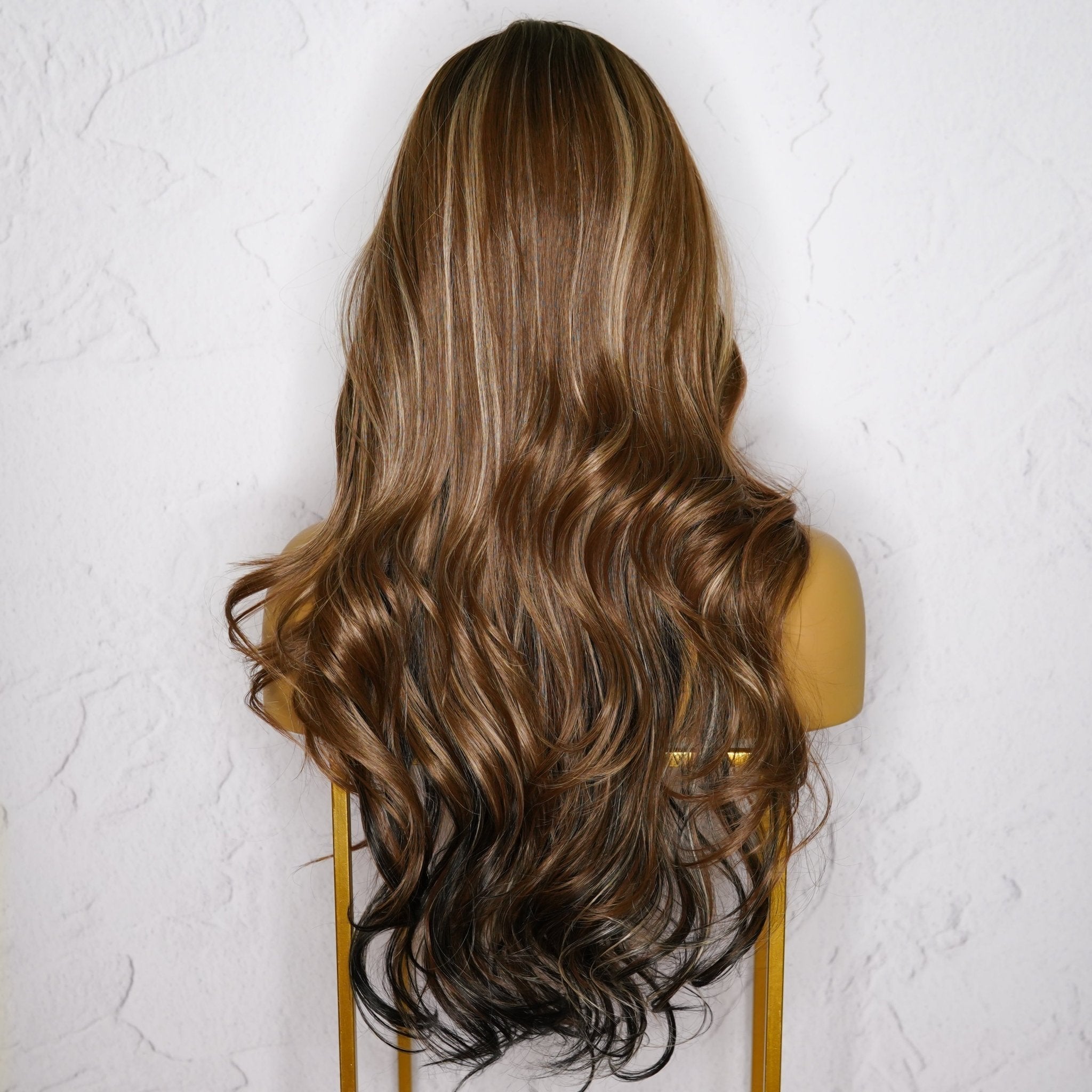 AGNES - Ombre Brown - Lace Front Wig | Brown, 24 Inch, T-Part Lace Front, Synthetic Hair | Milk &amp; Honey Wigs