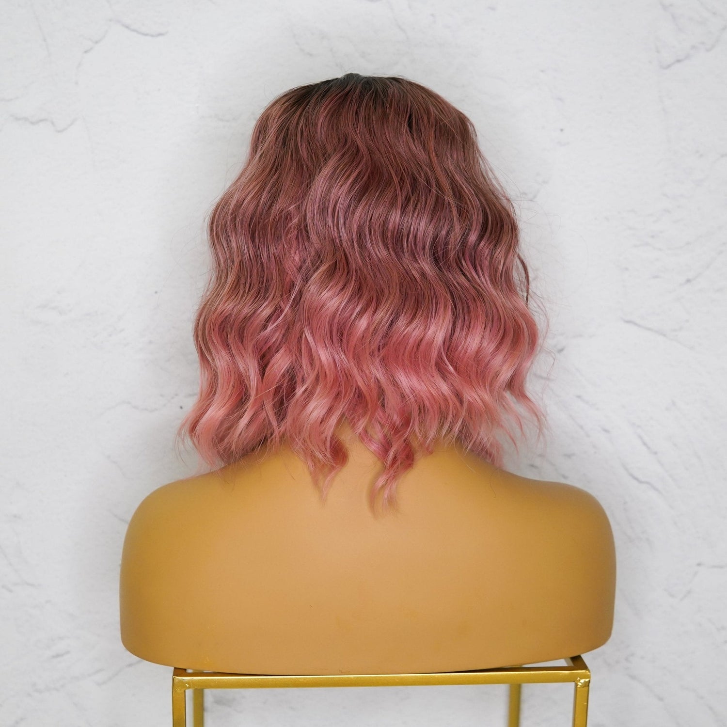 ALESSANDRA - Ombre Pink Bob - Lace Front Wig | Pink, 12 Inch &amp; Shorter, T-Part Lace Front, Synthetic Hair | Milk &amp; Honey Wigs