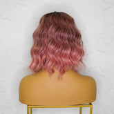 ALESSANDRA - Ombre Pink Bob - Lace Front Wig | Pink, 12 Inch & Shorter, T-Part Lace Front, Synthetic Hair | Milk & Honey Wigs