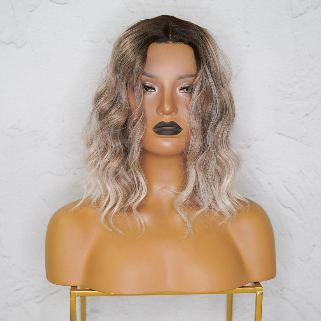 ALESSANDRA - Ombre Blonde - Lace Front Wig | Blonde, 12 Inch &amp; Shorter, T-Part Lace Front, Synthetic Hair | Milk &amp; Honey Wigs