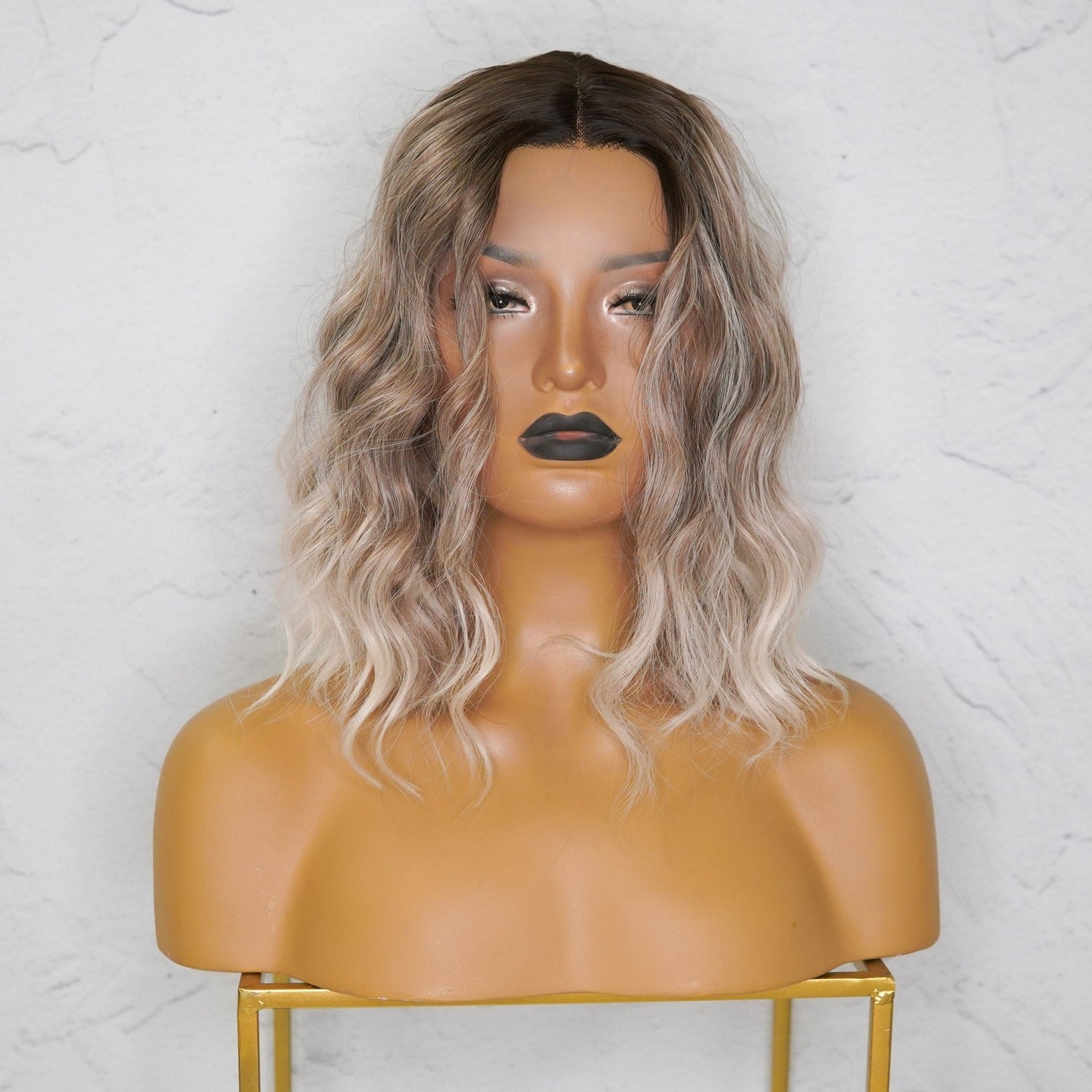 ALESSANDRA - Ombre Blonde - Lace Front Wig | Blonde, 12 Inch &amp; Shorter, T-Part Lace Front, Synthetic Hair | Milk &amp; Honey Wigs