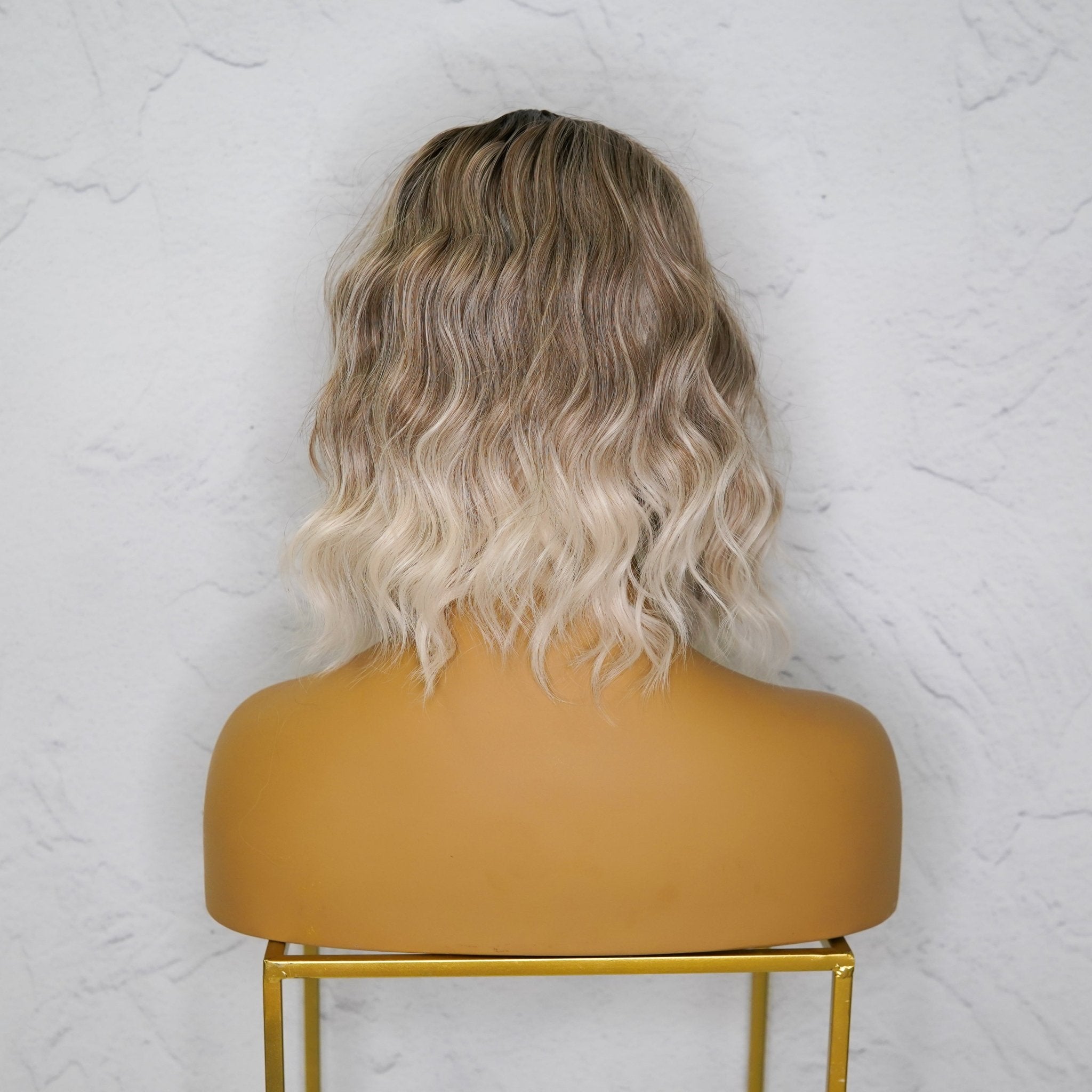 ALESSANDRA - Ombre Blonde - Lace Front Wig | Blonde, 12 Inch &amp; Shorter, T-Part Lace Front, Synthetic Hair | Milk &amp; Honey Wigs