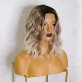 ALESSANDRA - Ombre Blonde - Lace Front Wig | Blonde, 12 Inch & Shorter, T-Part Lace Front, Synthetic Hair | Milk & Honey Wigs