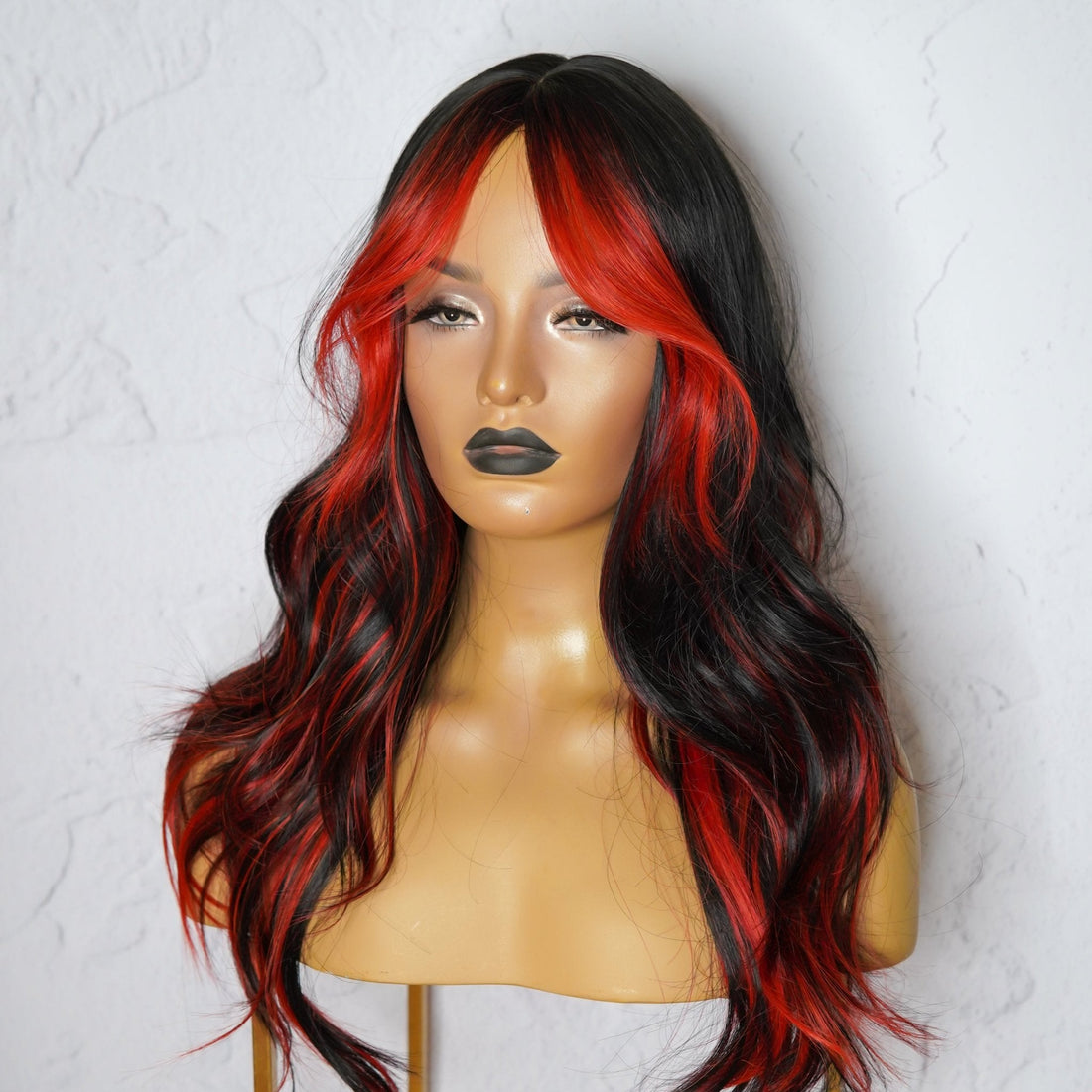 ALEXA Red money piece synthetic natural wave fringe wig | Milk &amp; Honey Wigs
