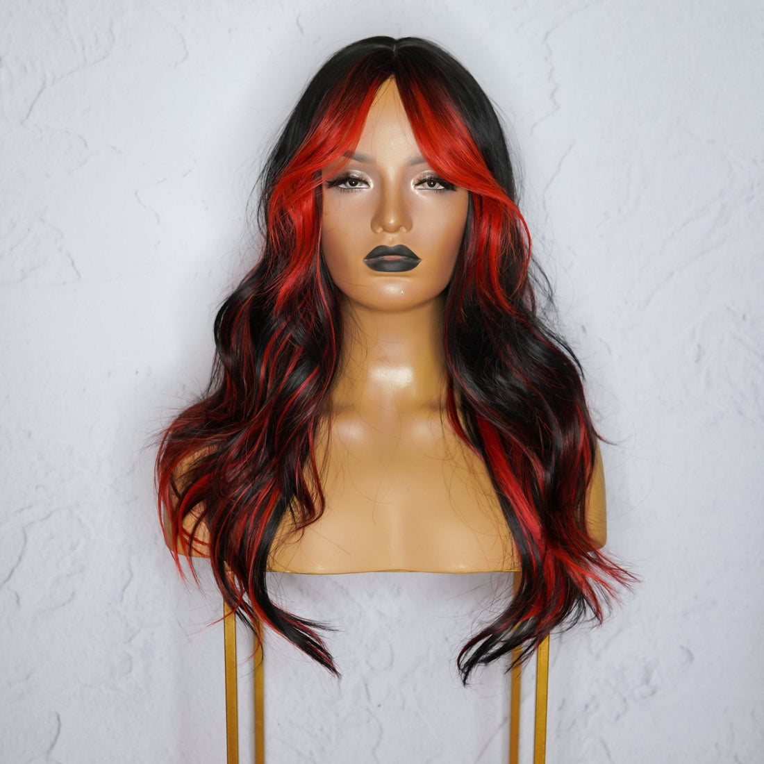 ALEXA Red money piece synthetic natural wave fringe wig | Milk &amp; Honey Wigs
