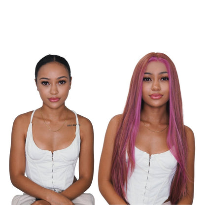 ALICIA Ombre Mauve Lace Front Wig - Milk &amp; Honey Wigs