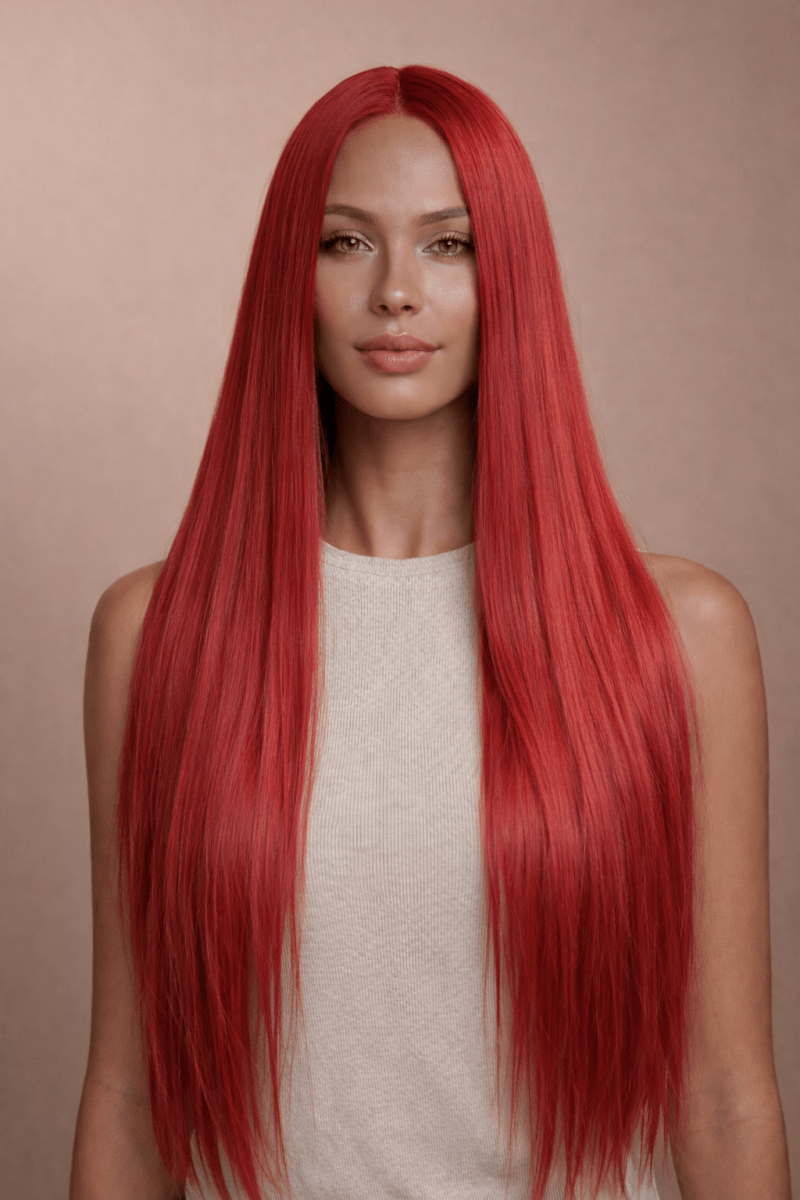 ARIEL - Red - Lace Front Wig | Red, 28 Inch+, T-Part Lace Front, Synthetic Hair | Milk &amp; Honey Wigs