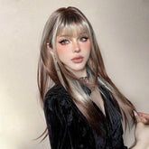 Ash Blonde and Chestnut Brown Layered Wig - MARKETPLACE | Brown, Fringe, Synthetic Hair | Milk & Honey Wigs