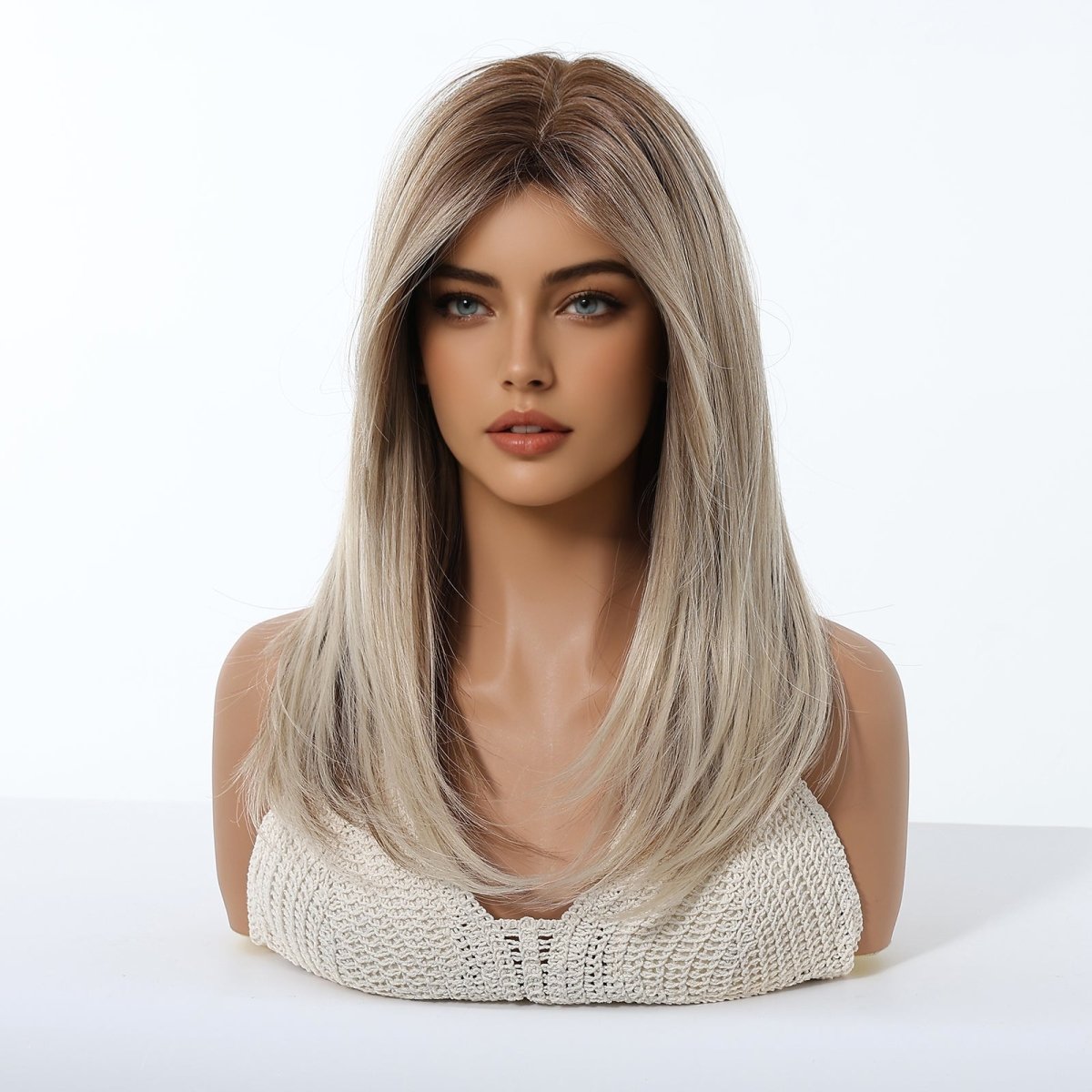 Ash Blonde Balayage with Layers Wig - MARKETPLACE | Blonde, Fringe, Synthetic Hair | Milk &amp; Honey Wigs