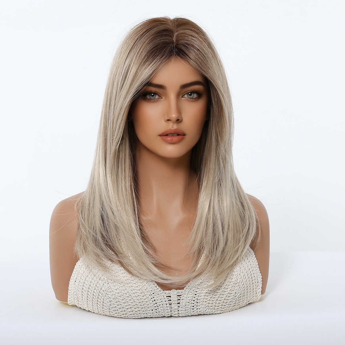 Ash Blonde Balayage with Layers Wig - MARKETPLACE | Blonde, Fringe, Synthetic Hair | Milk &amp; Honey Wigs