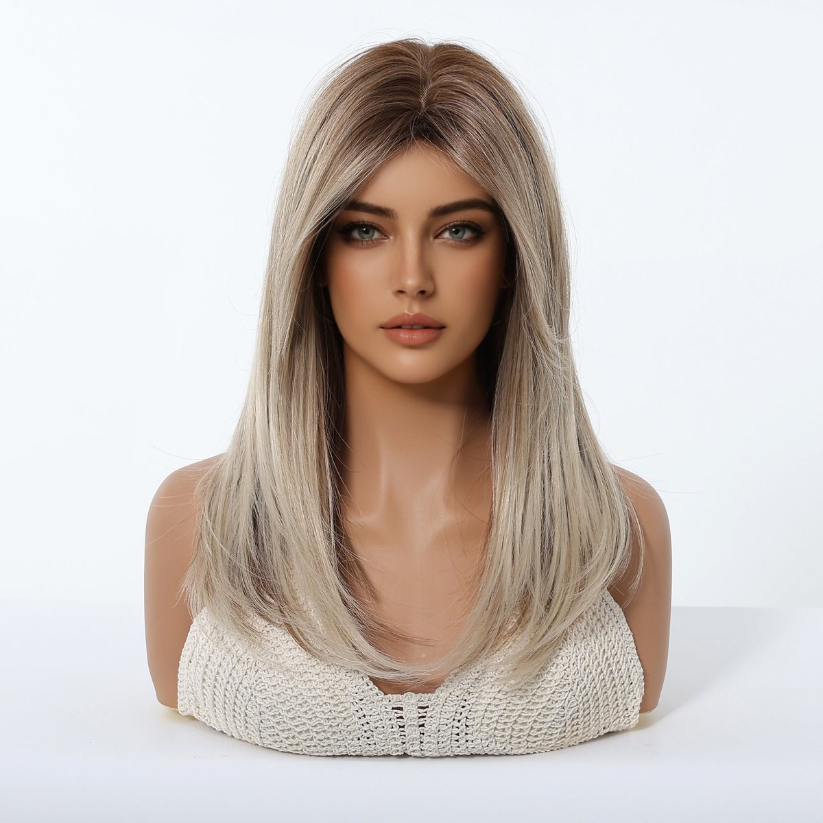 Ash Blonde Balayage with Layers Wig - MARKETPLACE | Blonde, Fringe, Synthetic Hair | Milk &amp; Honey Wigs