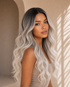 Ash blonde ombre synthetic wavy lace front wig | Milk & Honey Wigs