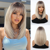 Ash Blonde Ombre with Soft Fringe Wig- MARKETPLACE | Blonde, Fringe, Synthetic Hair | Milk & Honey Wigs