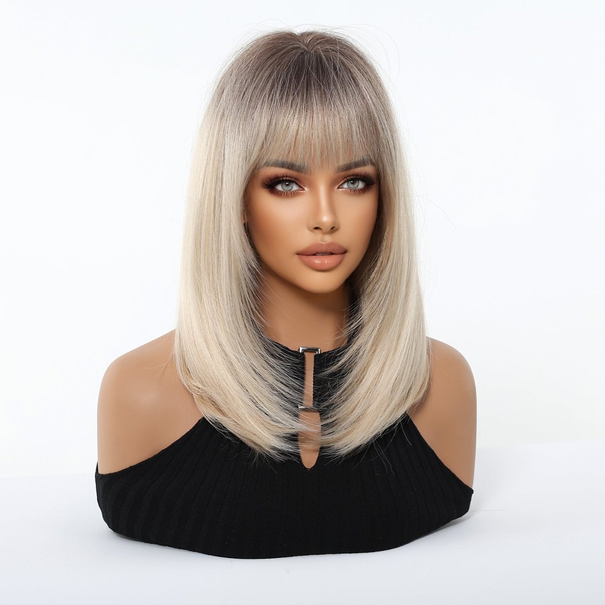 Ash Blonde Ombre with Soft Fringe Wig- MARKETPLACE | Blonde, Fringe, Synthetic Hair | Milk &amp; Honey Wigs