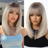 Ash Blonde Ombre with Soft Fringe Wig- MARKETPLACE | Blonde, Fringe, Synthetic Hair | Milk & Honey Wigs