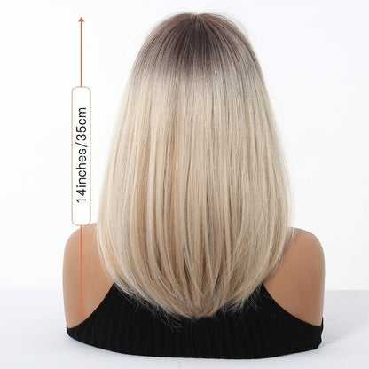 Ash blonde ombre synthetic soft fringe wig | Milk &amp; Honey Wigs