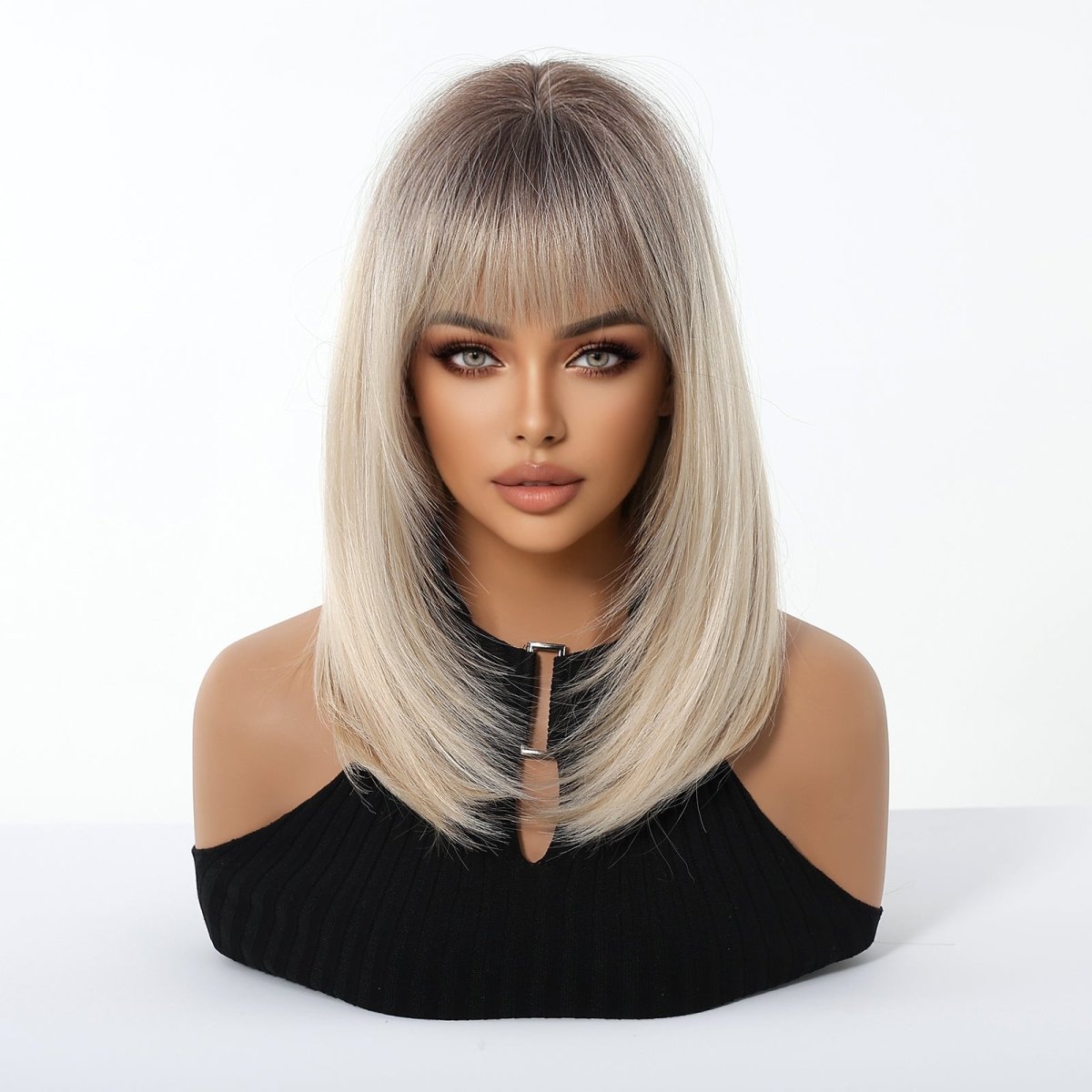 Ash Blonde Ombre with Soft Fringe Wig- MARKETPLACE | Blonde, Fringe, Synthetic Hair | Milk &amp; Honey Wigs