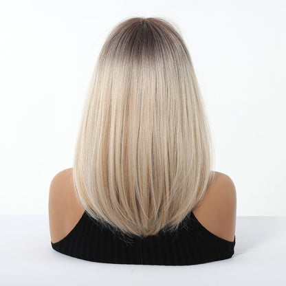 Ash blonde ombre synthetic soft fringe wig | Milk &amp; Honey Wigs