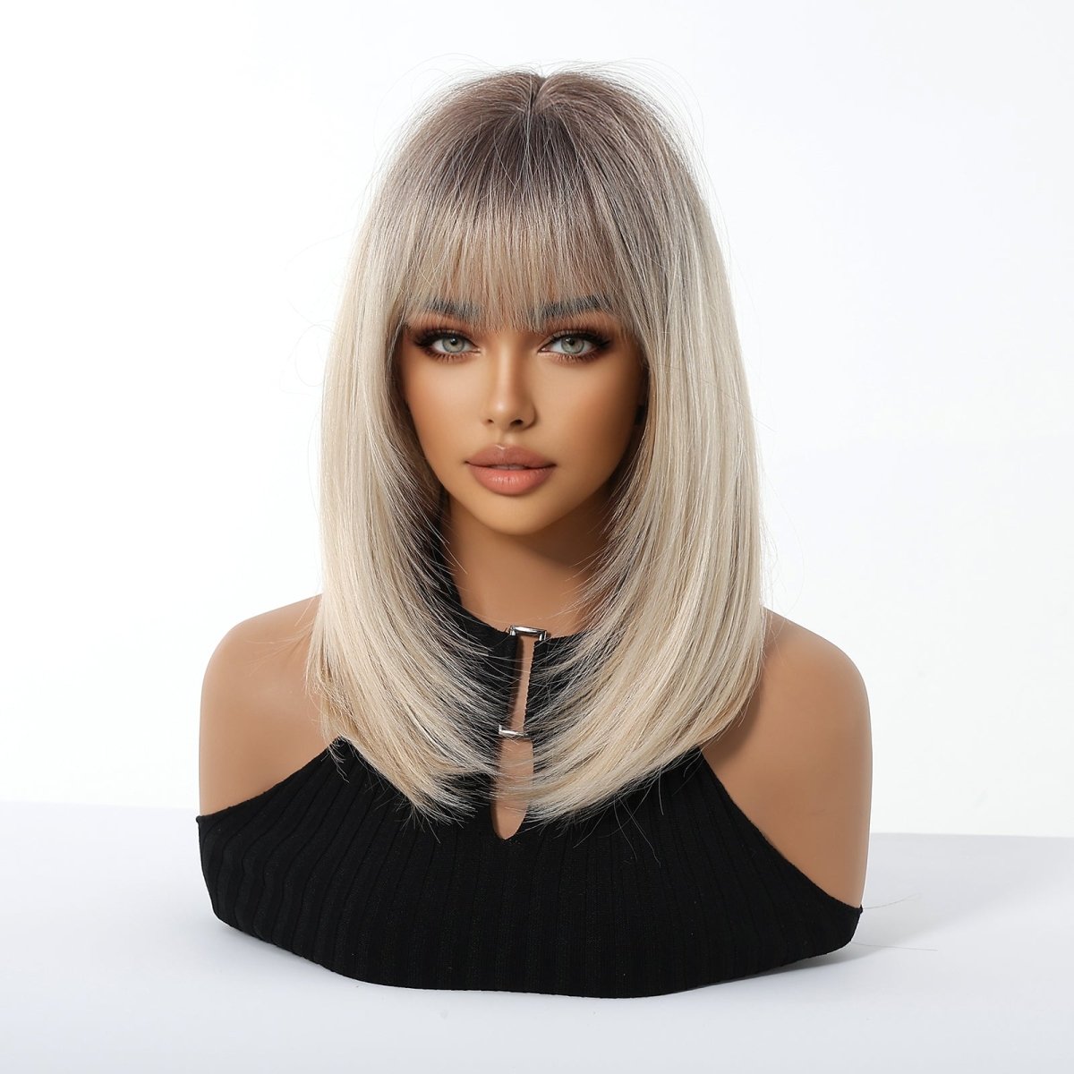 Ash Blonde Ombre with Soft Fringe Wig- MARKETPLACE | Blonde, Fringe, Synthetic Hair | Milk &amp; Honey Wigs