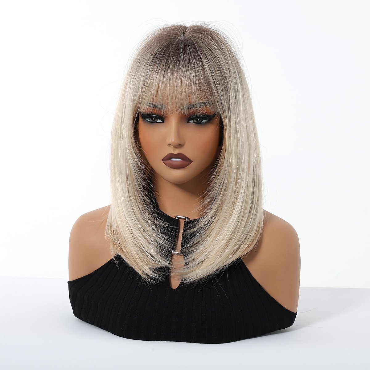 Ash Blonde Ombre with Soft Fringe Wig- MARKETPLACE | Blonde, Fringe, Synthetic Hair | Milk &amp; Honey Wigs