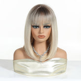 Ash Blonde Straight Lob with Fringe Wig - MARKETPLACE | Blonde, Fringe, Synthetic Hair | Milk & Honey Wigs