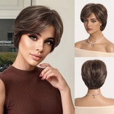 Ash Brown Layered Pixie Cut Wig - MARKETPLACE | Brown, Fringe, Synthetic Hair | Milk & Honey Wigs