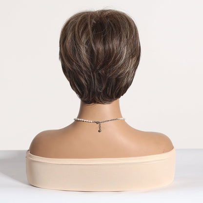 Ash Brown Layered Pixie Cut Wig ash brown synthetic layered lace front wig | Milk &amp; Honey Wigs