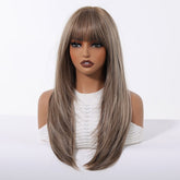 Ash Brown Straight Wig with Full Fringe - MARKETPLACE | Brown, Fringe, Synthetic Hair | Milk & Honey Wigs