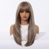 Ash Brown Straight Wig with Full Fringe - MARKETPLACE | Brown, Fringe, Synthetic Hair | Milk & Honey Wigs