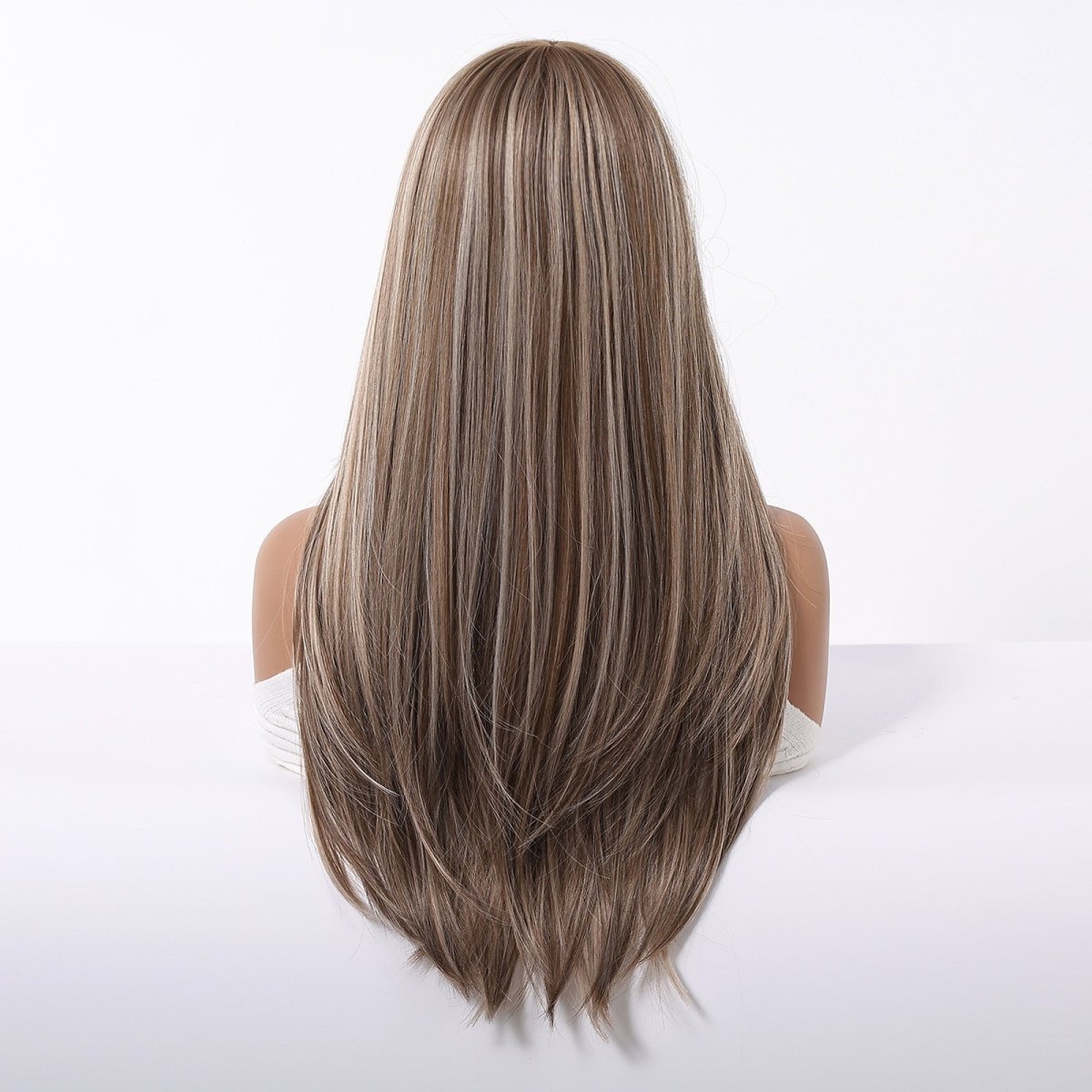 Ash Brown Straight Wig with Full Fringe - MARKETPLACE | Brown, Fringe, Synthetic Hair | Milk &amp; Honey Wigs