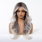 Ash Brown to Platinum Blonde Wig- MARKETPLACE | Brown, Fringe, Synthetic Hair | Milk & Honey Wigs