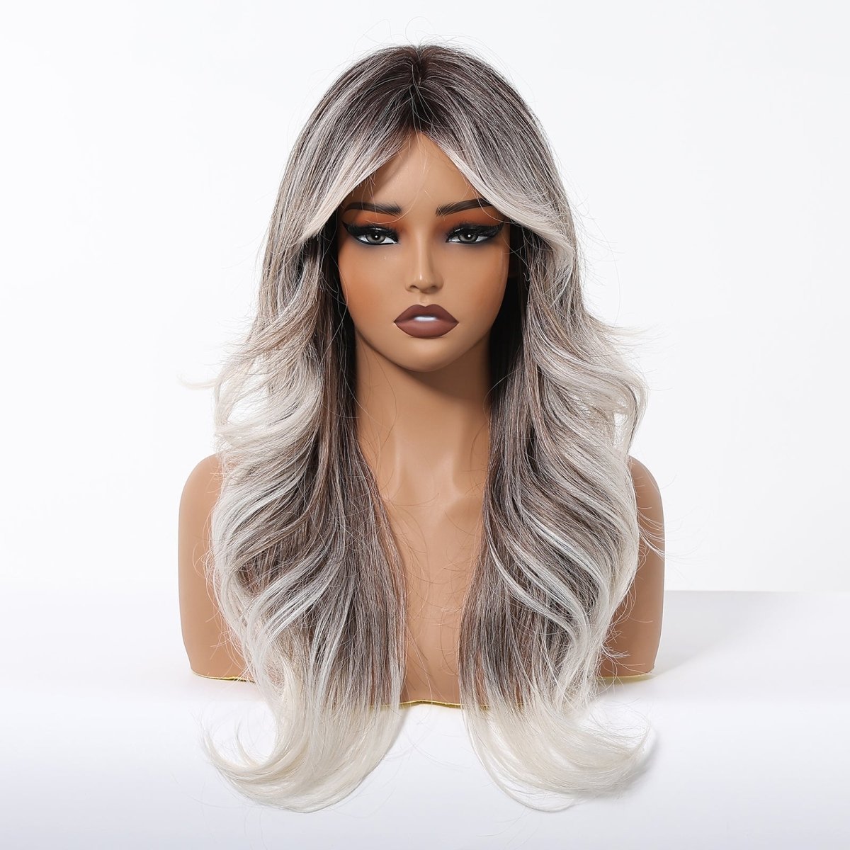Ash Brown to Platinum Blonde Wig- MARKETPLACE | Brown, Fringe, Synthetic Hair | Milk &amp; Honey Wigs