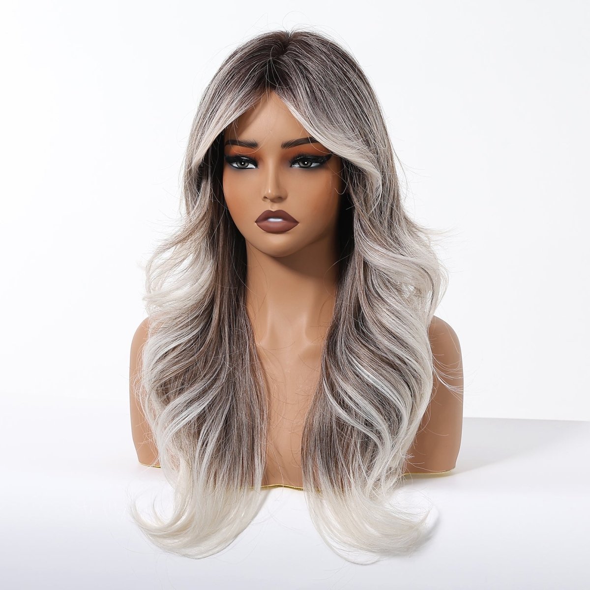 Ash Brown to Platinum Blonde Wig- MARKETPLACE | Brown, Fringe, Synthetic Hair | Milk &amp; Honey Wigs