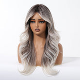 Ash Brown to Platinum Blonde Wig- MARKETPLACE | Brown, Fringe, Synthetic Hair | Milk & Honey Wigs