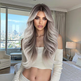 Ash Brown to Platinum Blonde Wig- MARKETPLACE | Brown, Fringe, Synthetic Hair | Milk & Honey Wigs
