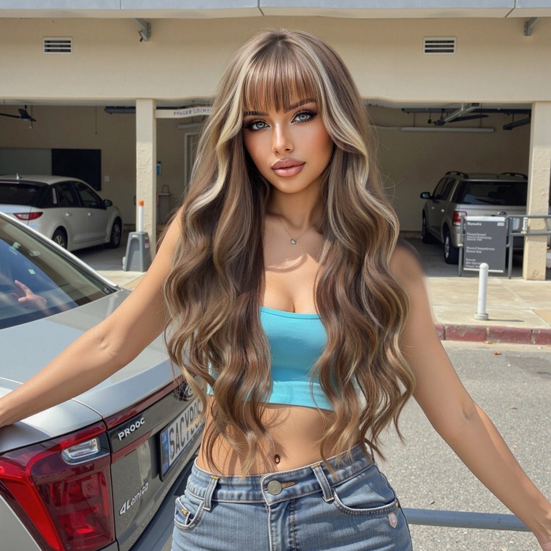Ash Brown Wavy Wig - MARKETPLACE | Black, Fringe, Synthetic Hair | Milk &amp; Honey Wigs
