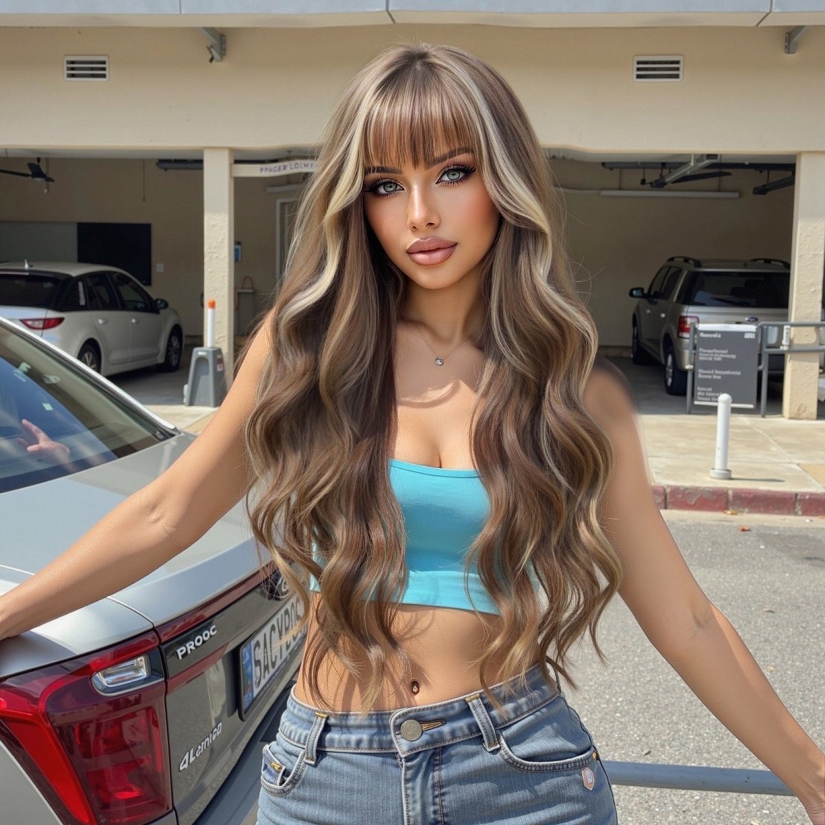 Ash Brown Wavy Wig - MARKETPLACE | Black, Fringe, Synthetic Hair | Milk &amp; Honey Wigs