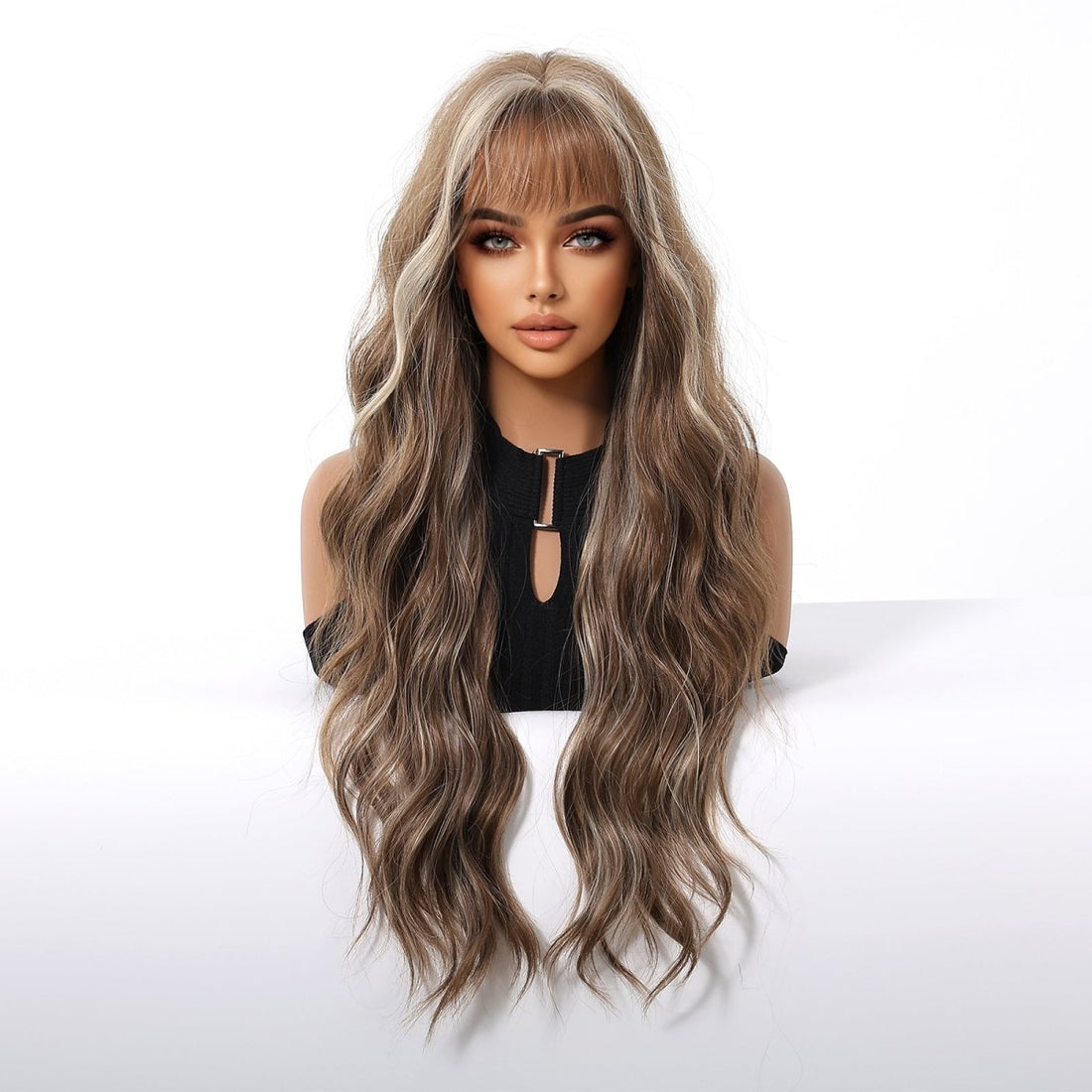 Ash Brown Wavy Wig - MARKETPLACE | Black, Fringe, Synthetic Hair | Milk &amp; Honey Wigs