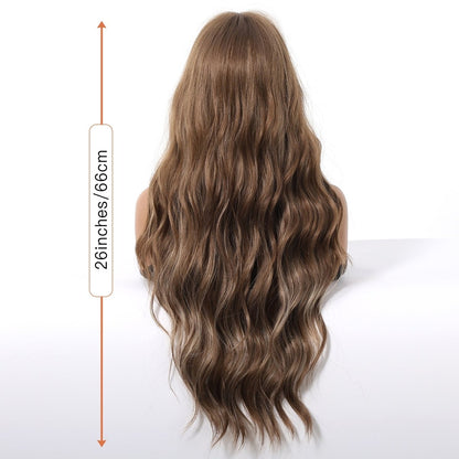 Ash Brown Wavy Ash Brown synthetic wavy lace front wig | Milk &amp; Honey Wigs