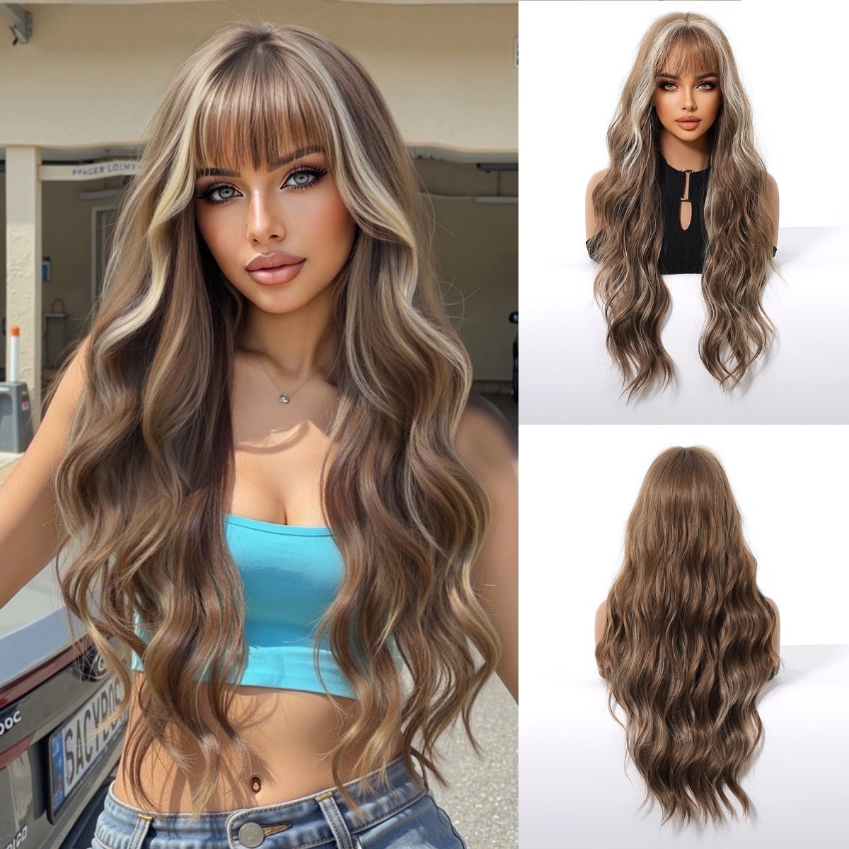 Ash Brown Wavy Wig - MARKETPLACE | Black, Fringe, Synthetic Hair | Milk &amp; Honey Wigs