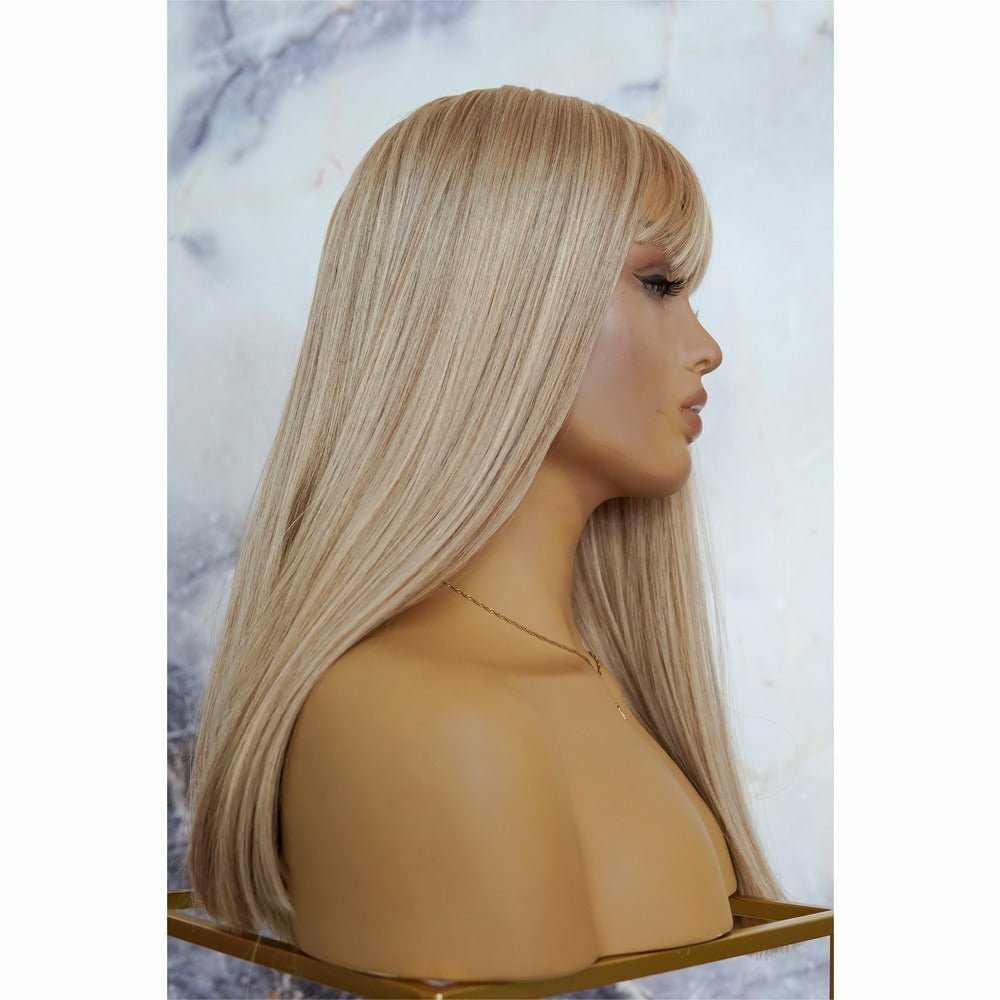 ASHLEY Blonde 18" Fringe Wig | Blonde, 18 Inch, Fringe, Synthetic Hair | Milk &amp; Honey Wigs