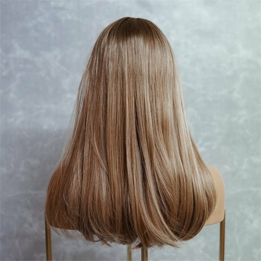 ASHLEY Caramel Blonde 18" Fringe Wig - Milk &amp; Honey Wigs