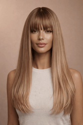 ASHLEY - Caramel Blonde - Fringe Wig - Milk & Honey Wigs