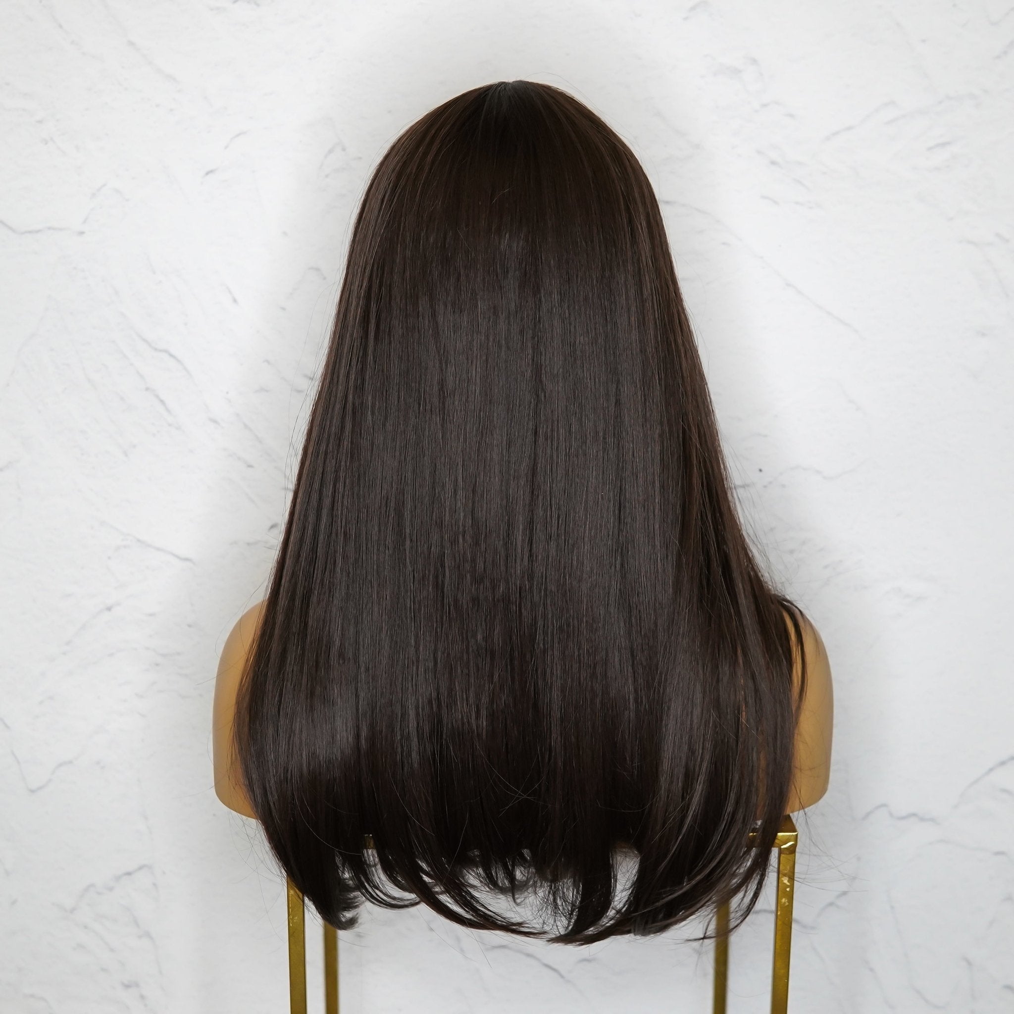 ASHLEY Dark Brown Fringe Wig - Milk &amp; Honey Wigs