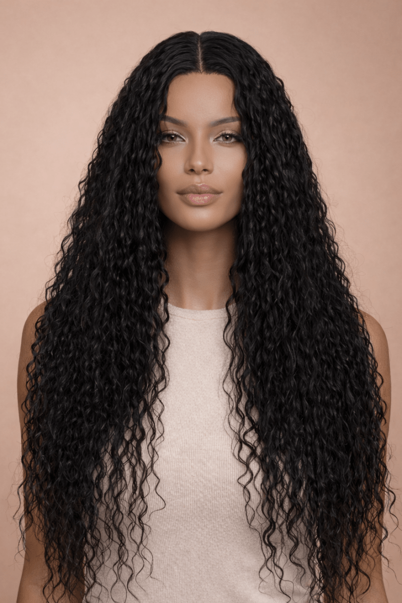 ATHENA - Black - Lace Front Wig | Black, 28 Inch+, T-Part Lace Front, Synthetic Hair | Milk &amp; Honey Wigs